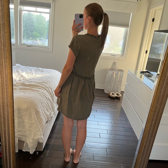 Flowy green khaki dress - Picture 5 of 8